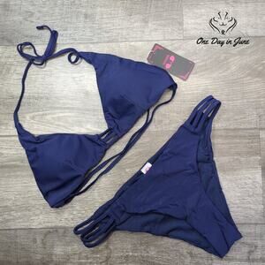 Shekini Halter Cut Out Strappy Bikini Swimsuit Size XL